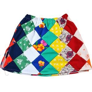 Mamie Ruth Womens M Patchwork Mini Skirt Multicolor Made in USA Boho Festival